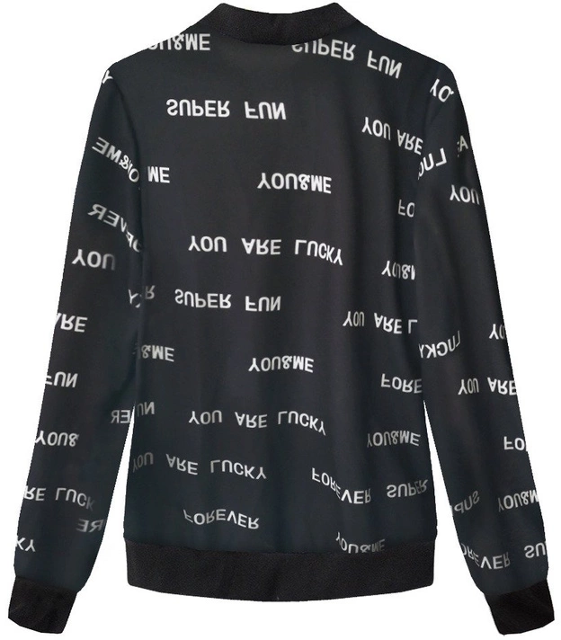 CIENKA BLUZA TYPU BOMBER CZARNA (261/2ART)