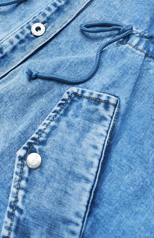 Długa kurtka jeansowa niebieska (POP7032-LK)