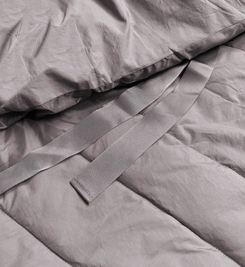 Asymetryczna kurtka damska oversize beżowa (1535)