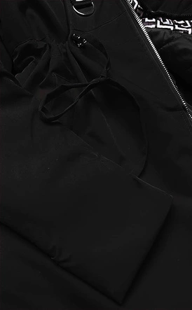 Damska parka z kapturem czarna (B8042-1026)