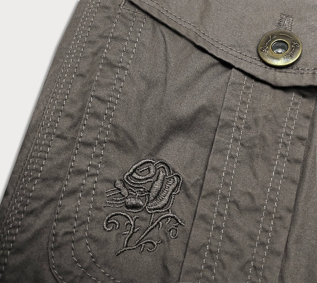 Spodnie damskie typu cargo brązowe (W369)