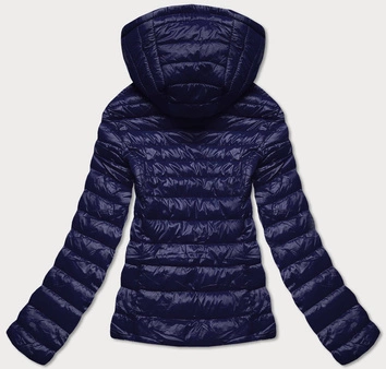 Pikowana kurtka dwustronna damska granatowa (b9775-3)