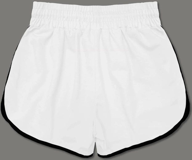 Damskie szorty z kontrastową lamówką białe (8K208-1)