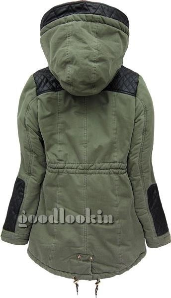 PARKA ZIMOWA Z KAPTUREM ZIELONA (AH-W88259)