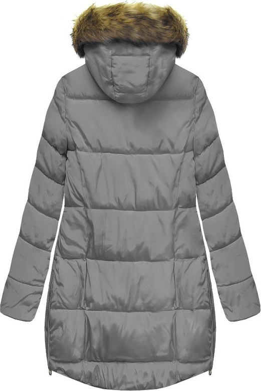PIKOWANA KURTKA Z KAPTUREM SZARA (859)