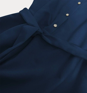 SUKIENKA Z KOŁNIERZYKIEM TYPU SZMIZJERKA GRANATOWA (431ART)