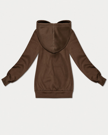 Rozpinana bluza damska z kapturem S'West czekoladowa (B-12#)