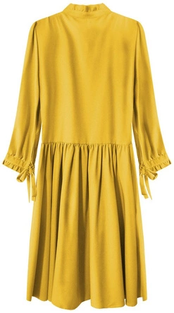 SUKIENKA Z FALBANKOWĄ STÓJKĄ MUSZTARDOWA (208ART)