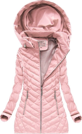 PIKOWANA KURTKA Z KAPTUREM ŁOSOSIOWA (W620)