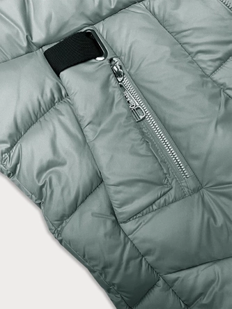 Puchowa kurtka zimowa damska Glakate miętowa (LU-238002#)