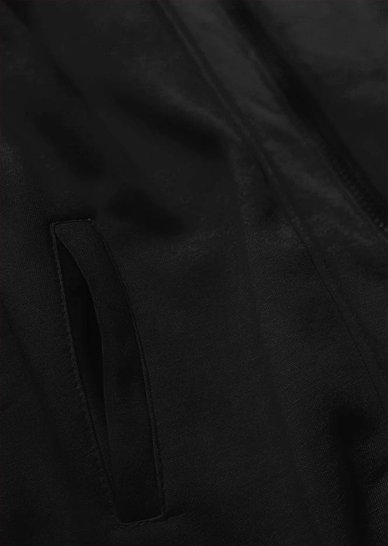 Długa damska bluza rozpinana czarna (AMG815)