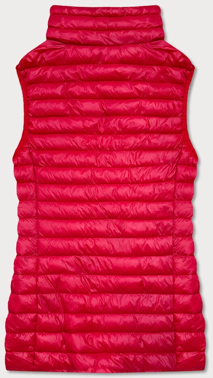 Krótka kamizelka pikowana damska ciemnoczerwona (5m702-277)