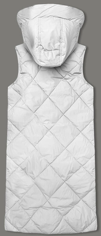 Długa kamizelka damska oversize biała (5M3165-281)