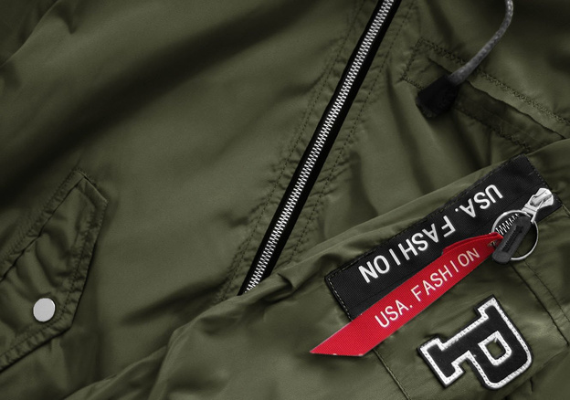 KURTKA BOMBER Z NASZYWKAMI I NITAMI ARMY (W561)