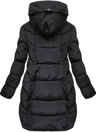 PIKOWANA KURTKA Z KAPTUREM CZARNA (1819)