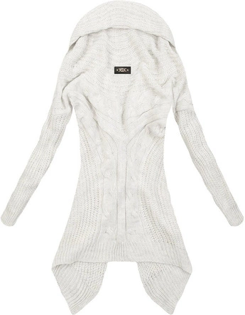 KARDIGAN Z WYDŁUŻONYMI BOKAMI GOOD77/2 ECRU