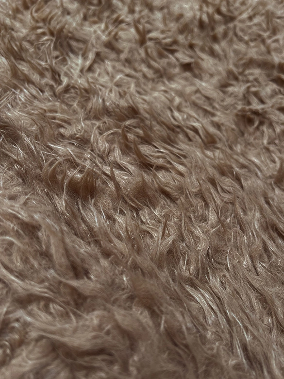 Futrzana kamizelka z długim włosem ciemny beż (1402)