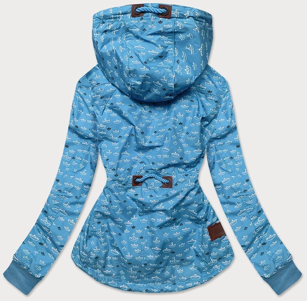 SPORTOWA KURTKA DAMSKA Z KAPTUREM NIEBIESKA (57623)