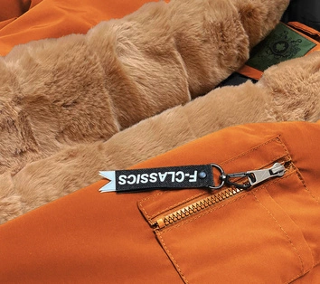 Damska parka zimowa pomarańczowa (CAN-588BIG)