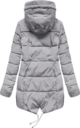 PIKOWANA KURTKA Z KAPTUREM SZARA (X857X)