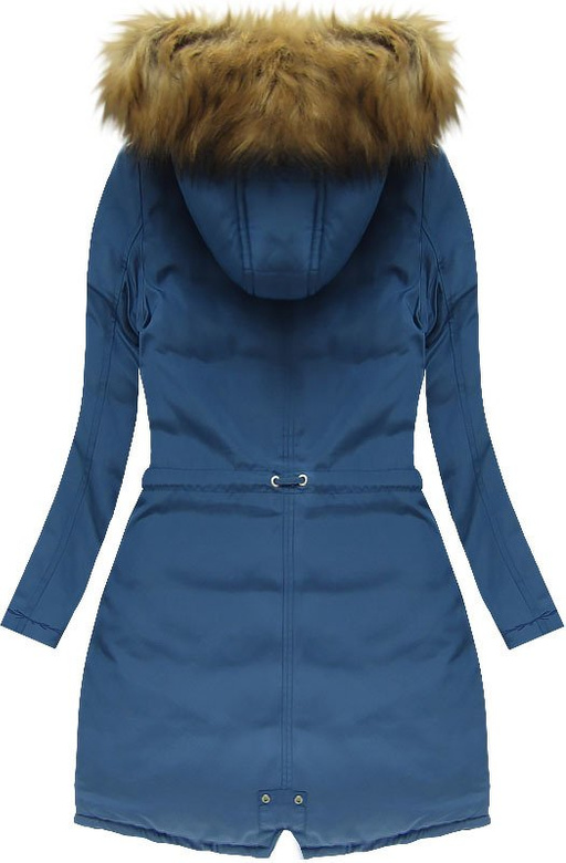 GRUBA PARKA ZIMOWA DAMSKA NIEBIESKA (W710)