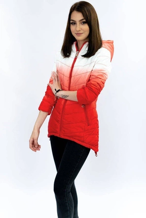 PIKOWANA KURTKA OMBRE BIAŁO-CZERWONA (W535)