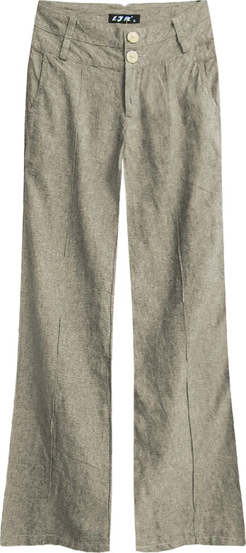 SPODNIE DZWONY CIEMNOBEŻOWE (X2505X)