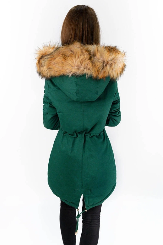 DWUSTRONNA PARKA ZIELONA-ECRU (B507)