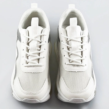 Buty sportowe damskie z transparentną podeszwą białe (ym-148)