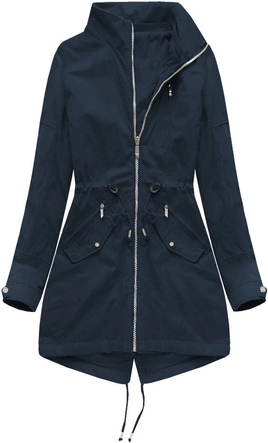 DWUSTRONNA PARKA Z KAPTUREM GRANATOWA (W0231BIG)