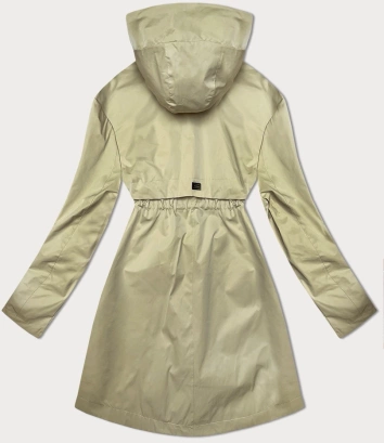 Cienki płaszcz damski z podwijanymi rękawami Glakate beż (LU98019#)