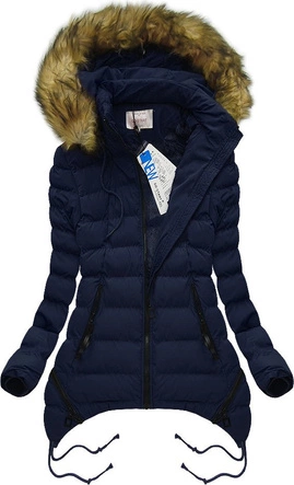 PIKOWANA KURTKA Z KAPTUREM GRANATOWA (7209W)