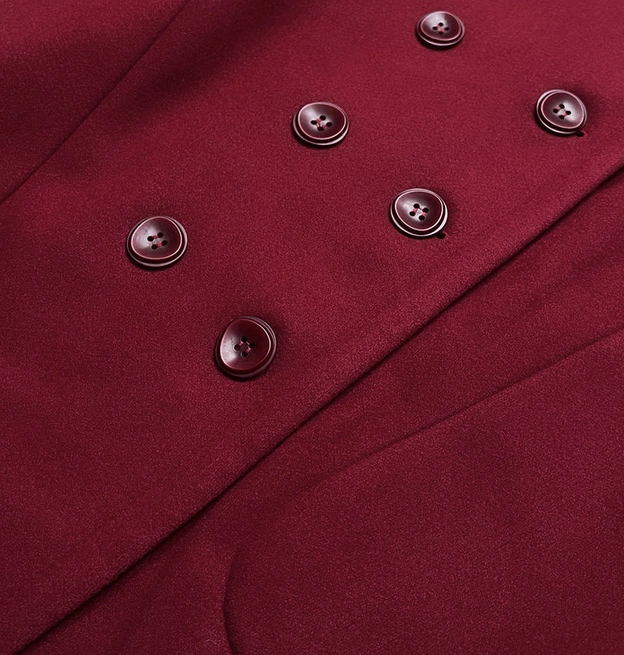 Damski płaszcz plus size z kapturem bordowy (2728)