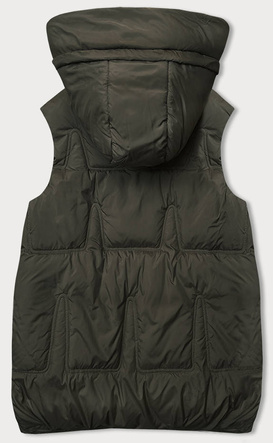 Puchowa kamizelka damska khaki (B8153-11)