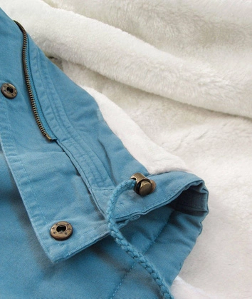 ZIMOWA PARKA DAMSKA NIEBIESKA (D-229-1)