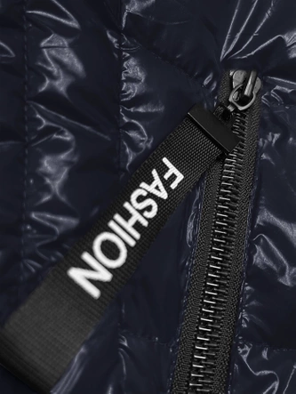 Pikowana kurtka z odpinanym kapturem S'West granatowa (B9753-3)