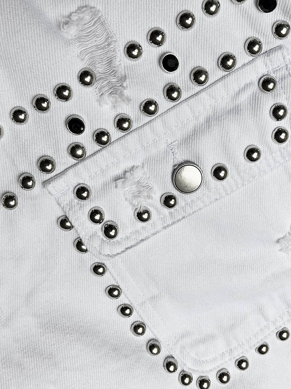 Jeansowa kurtka damska oversize biała (M6959)
