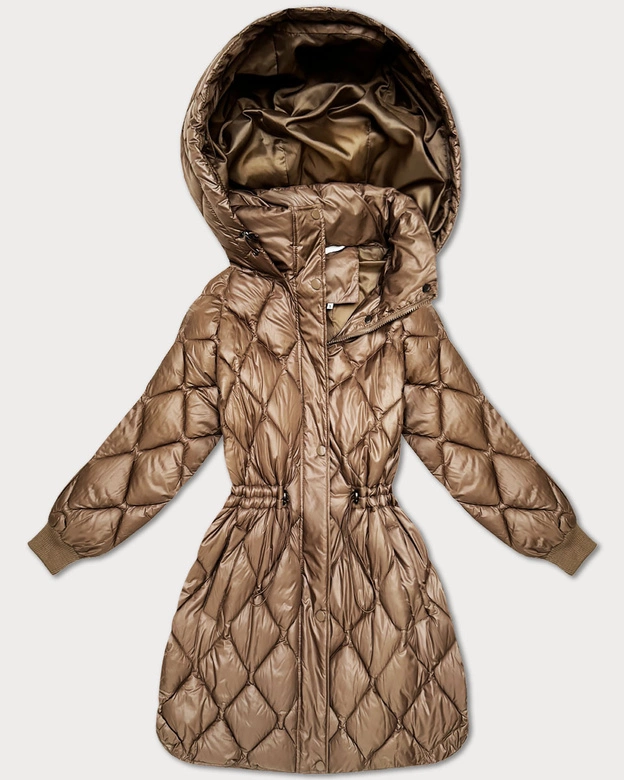 Obszerna zimowa kurtka damska oversize Minority brązowa (M2-6518-305)