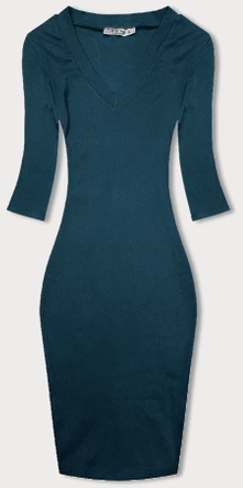 Dopasowana sukienka w prążki morska (5579-25)