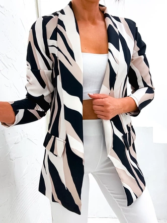 Marynarka na podszewce czarny-beż (8258)