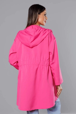 Cienka asymetryczna narzutka damska różowa (B8117-83)