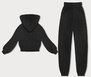 Komplet dresowy w prążki czarny (AMG-335A)