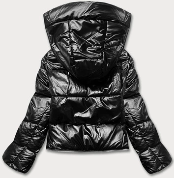 KURTKA ZIMOWA DAMSKA TRZY DŁUGOŚCI CZARNA BŁYSZCZĄCA (AG8-003)