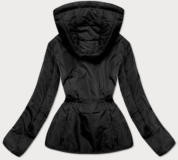 Pikowana przejściowa kurtka damska czarna (m168)
