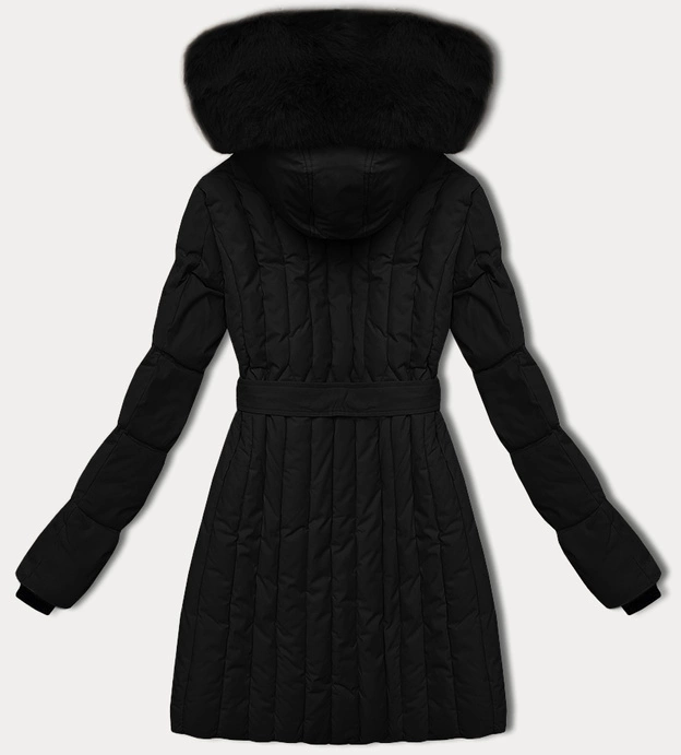 Damska kurtka zimowa z ozdobnym pikowaniem S'west czarna (B8307-1)