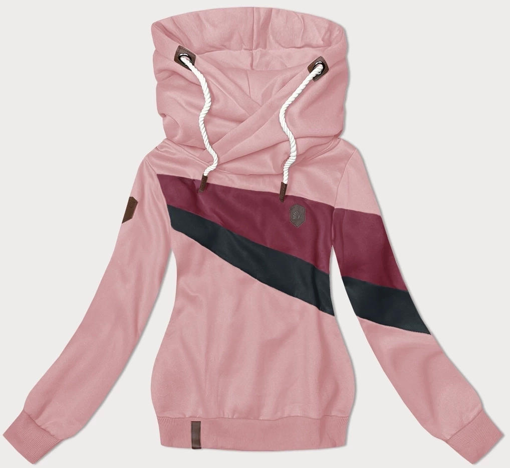 Damska bluza z kapturem brudny róż (2301)