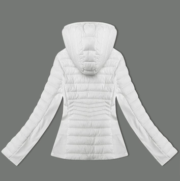 Kurtka damska z łączonych materiałów J Style biała (16M9225-281)