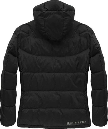 PIKOWANA KURTKA ZIMOWA Z PUCHEM NATURALNYM CZARNA (5010)