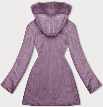 Dwustronna kurtka damska pikowana - futro różowa (H-897-38)