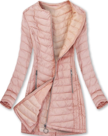 DŁUGA PIKOWANA KURTKA ŁOSOSIOWA (21809)